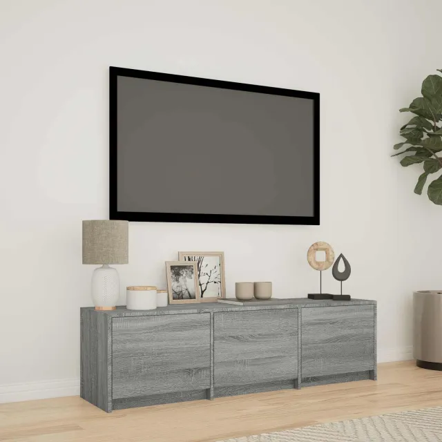 vidaXL TV-kast met LED 140x34x40 cm Grijs Sonoma Geconstrueerd hout