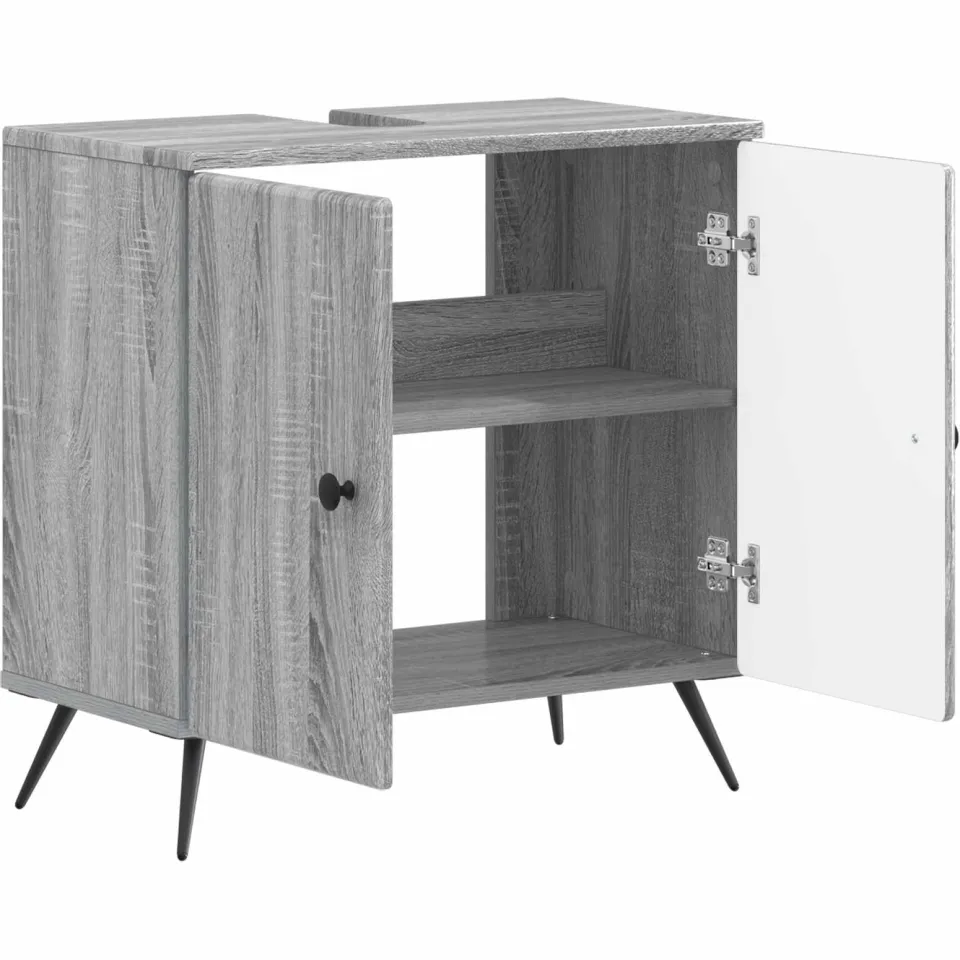 vidaXL Badkamer wastafelkast BREDA Grijs Sonoma 59,5 x 31,5 x 59 cm