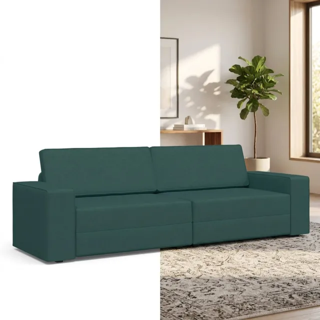 GranMaison Slaapbank - Uitklapbaar - Slaapstoel - Logeerbed - Zetelbed - Slaapfauteuil - Vouwbed - 2 persoons - Zeer comfortabel - Groen Groen version 1