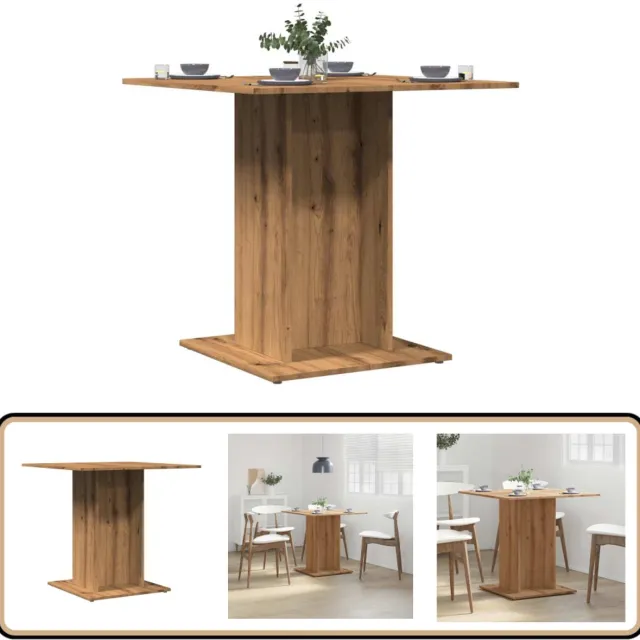 vidaXL Eettafel - 80x80x75 - cm - bewerkt - hout - artisanaal - eikenkleurig Artisanaal eikenkleurig