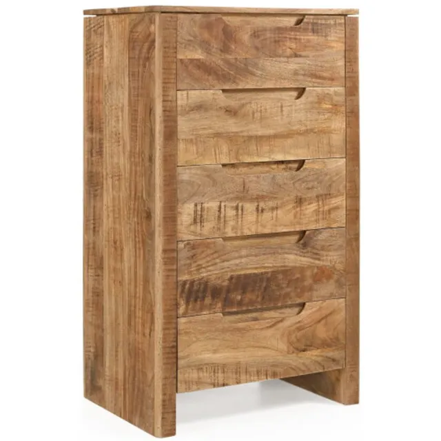 Benoa Ladekast met 5 Laden Sophie mangohout - 60x40x100 cm - Naturel