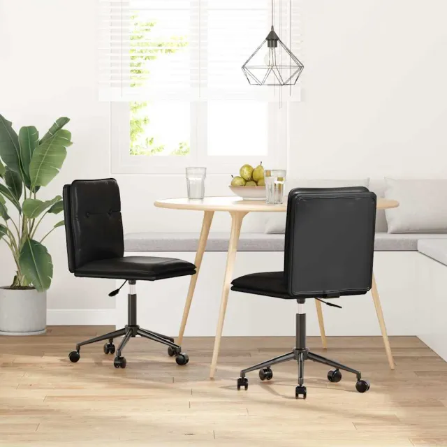 vidaXL Eetkamerstoelen 2 st kunstleer zwart