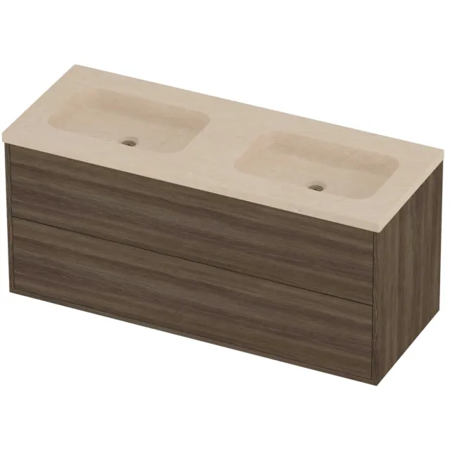 Proline Rollo Badmeubelset Hardsteen Elegant Symmetrisch 120x46x54 cm Sand Stone Vital Oak Eiken
