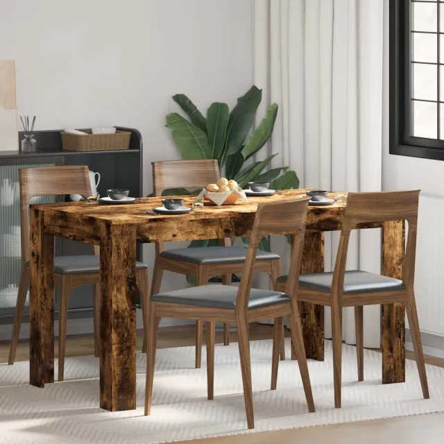 vidaXL Eettafel 140x74,5x76 cm bewerkt hout gerookt eikenkleurig