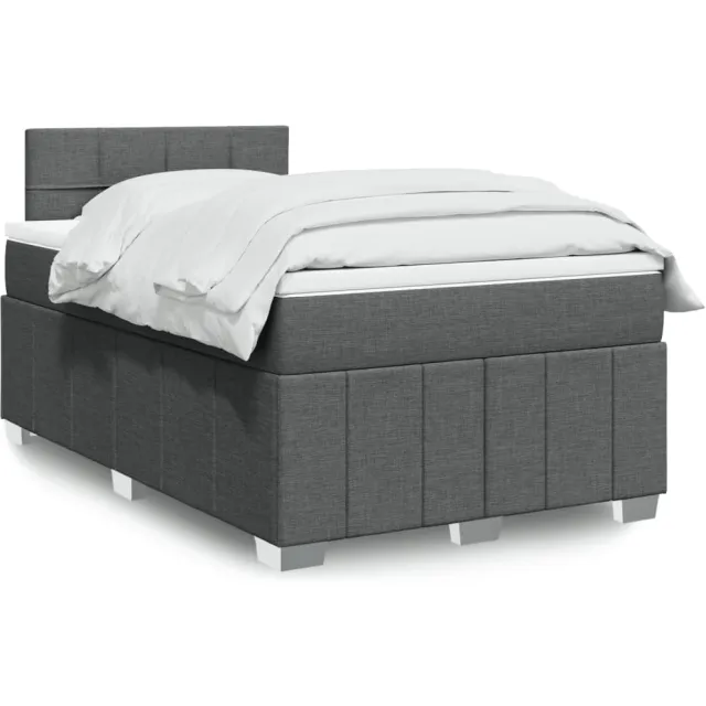 vidaXL Boxspring met matras stof donkergrijs 120x190 cm grijs
