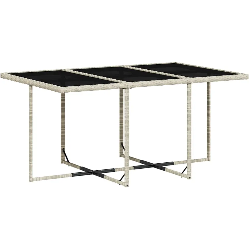 vidaXL 11-delige Tuinset met kussens poly rattan lichtgrijs