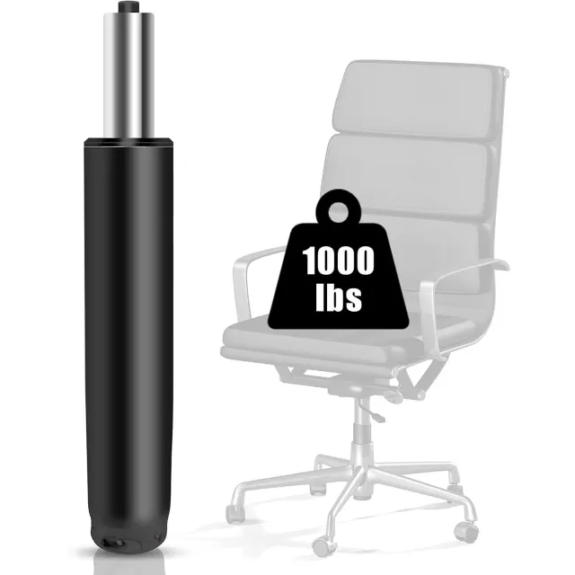 COOAU Gasveer voor Bureaustoel - Kantoorstoel Gasvering - In Hoogte Verstelbaar - tot 450 Kg - voor Diverse Bureaustoelen Zwart - 1 Stuk