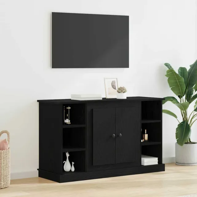 vidaXL Dressoir Zwart Eiken 100 x 35,5 x 60 cm Bewerkt hout