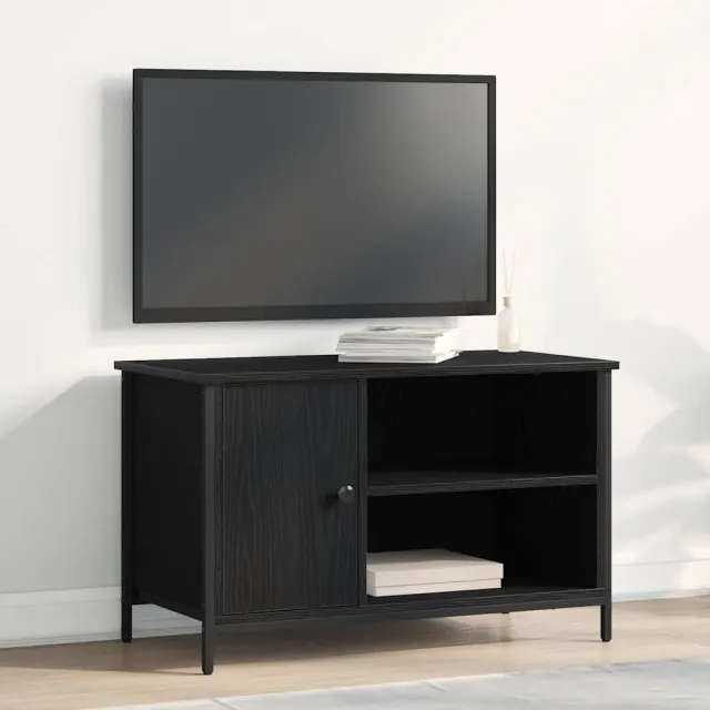 vidaXL TV-kast 80 x 40 x 50 cm Zwart eiken Bewerkt hout, foto 2