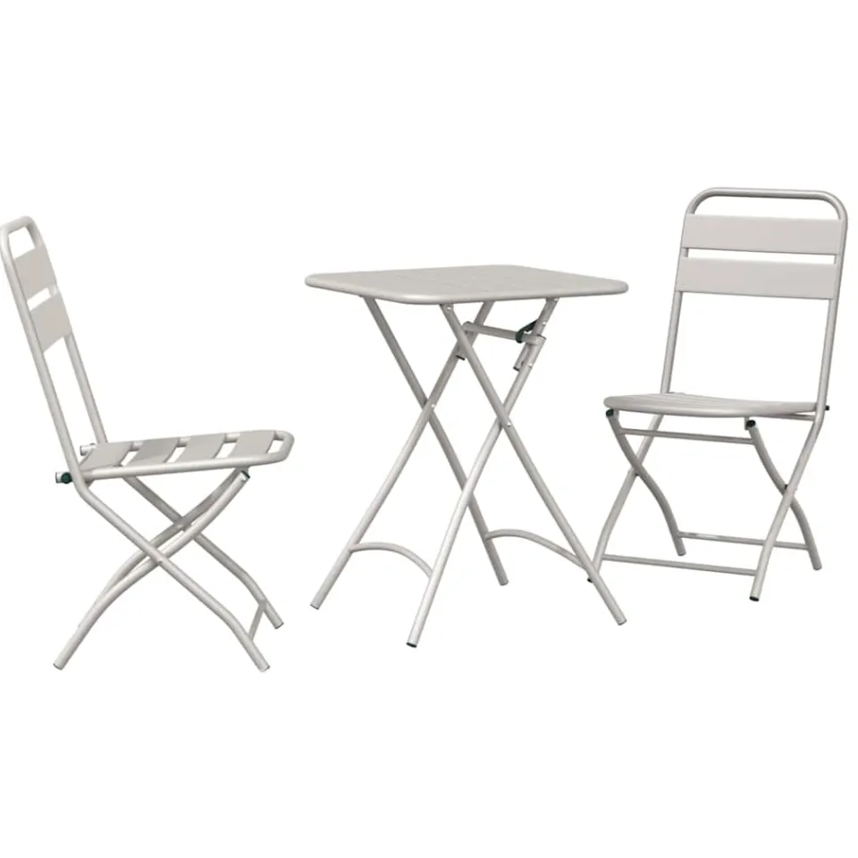vidaXL Bistroset 3 st Beige Staal, foto 3