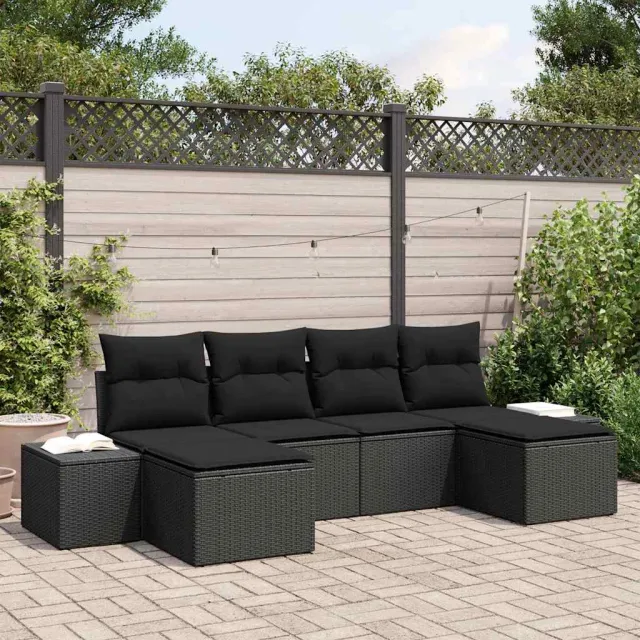 vidaXL Tuin Sofa Set 4 st Zwart poly rattan, foto 2