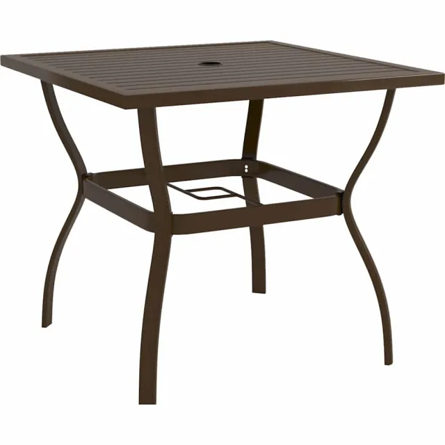 vidaXL Tuintafel 81,5x81,5x72 cm staal bruin, foto 2