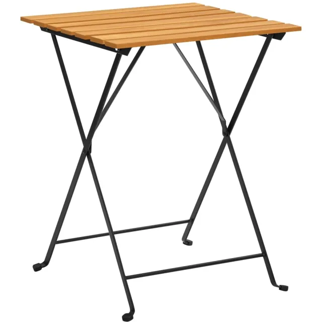 vidaXL Bistrotafel - 55x54x71 - cm - massief - acaciahout zwart