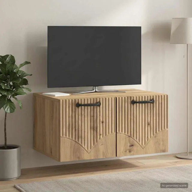 vidaXL Wandbeugel TV-kast 59,5 x 41 x 30 cm Artisanaal eiken, foto 2
