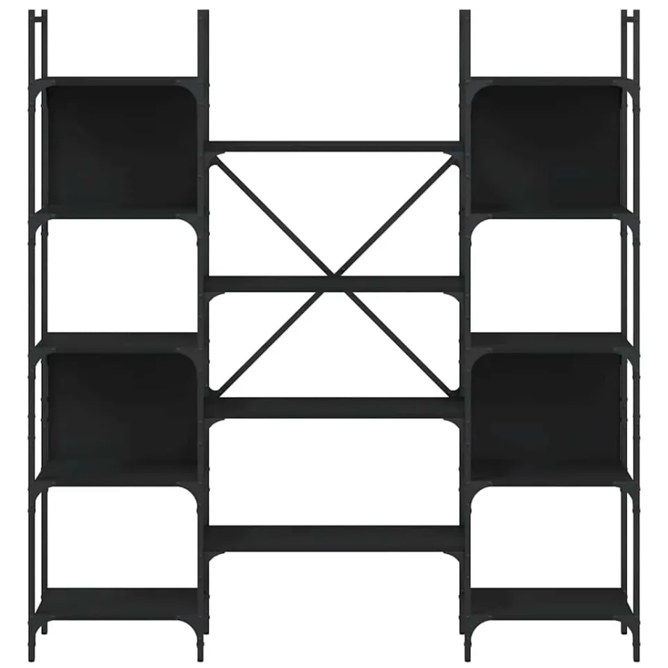 vidaXL Boekenkast 155,5x24x166,5 cm bewerkt hout zwart, foto 4