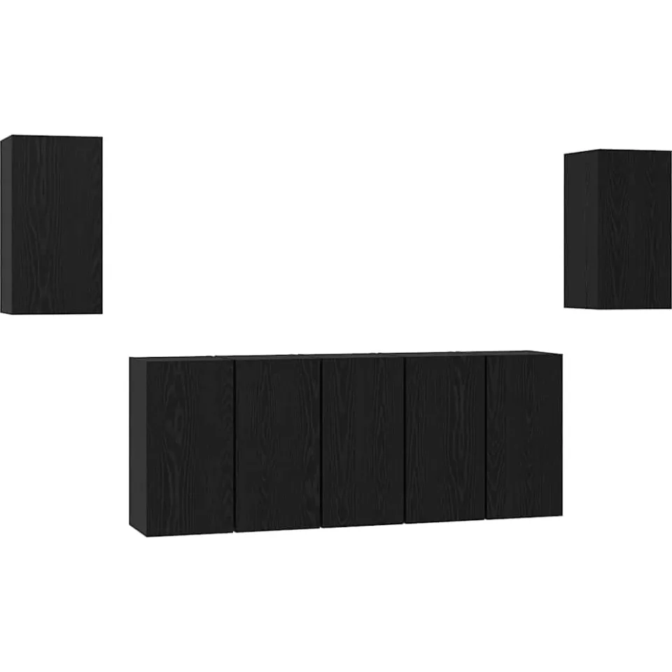 vidaXL Tv-meubelset 7 st 30,5 x 30 x 60 cm Zwart Eiken, foto 3
