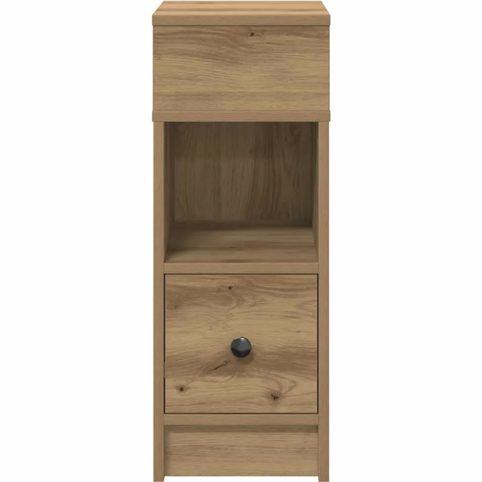 vidaXL Nachtkastjes 2 st met lade 25x31x66 cm artisanaal eikenkleurig, foto 4