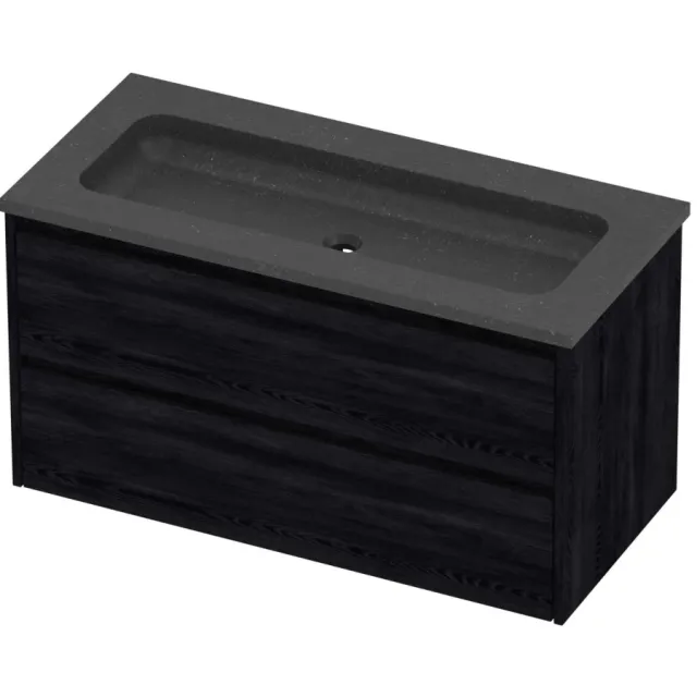 Proline Rollo Badmeubelset Hardsteen Elegant Centraal 100x46x54 cm Blue Stone Black Oak