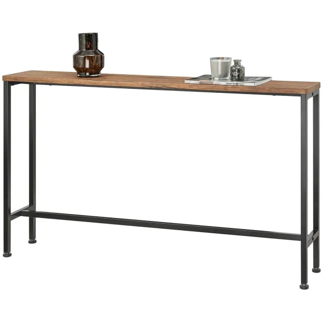 SoBuy FSB19-N Sidetable - 120 x 20 x 65 cm - Naturel/Zwart Natuur&Zwart