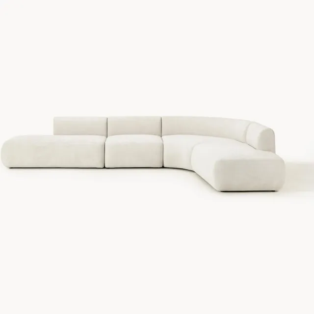 Westwing Collection Modulaire hoekbank Sofia (4-zits) Off W Wit