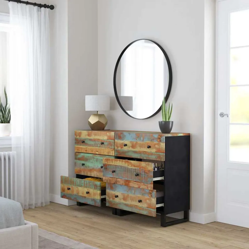 vidaXL Dressoirs 2 st 60x33x75 cm massief gerecycled hout bruin, foto 3