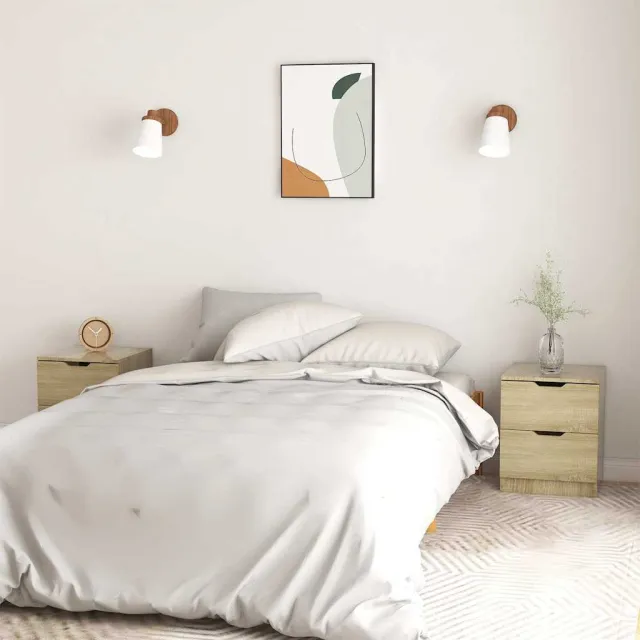 vidaXL Nachtkastjes 2 st 40x40x50 cm bewerkt hout sonoma eikenkleurig Bruin