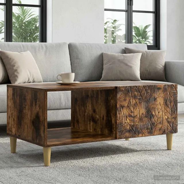 vidaXL Salontafel Gerookt eiken 90 x 50 x 40 cm Bewerkt hout Bruin