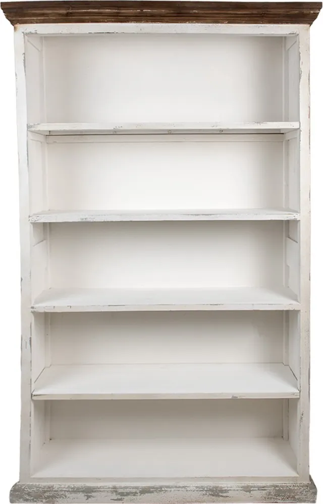 Clayre & Eef Boekenkast 120x36x195 cm Wit Hout