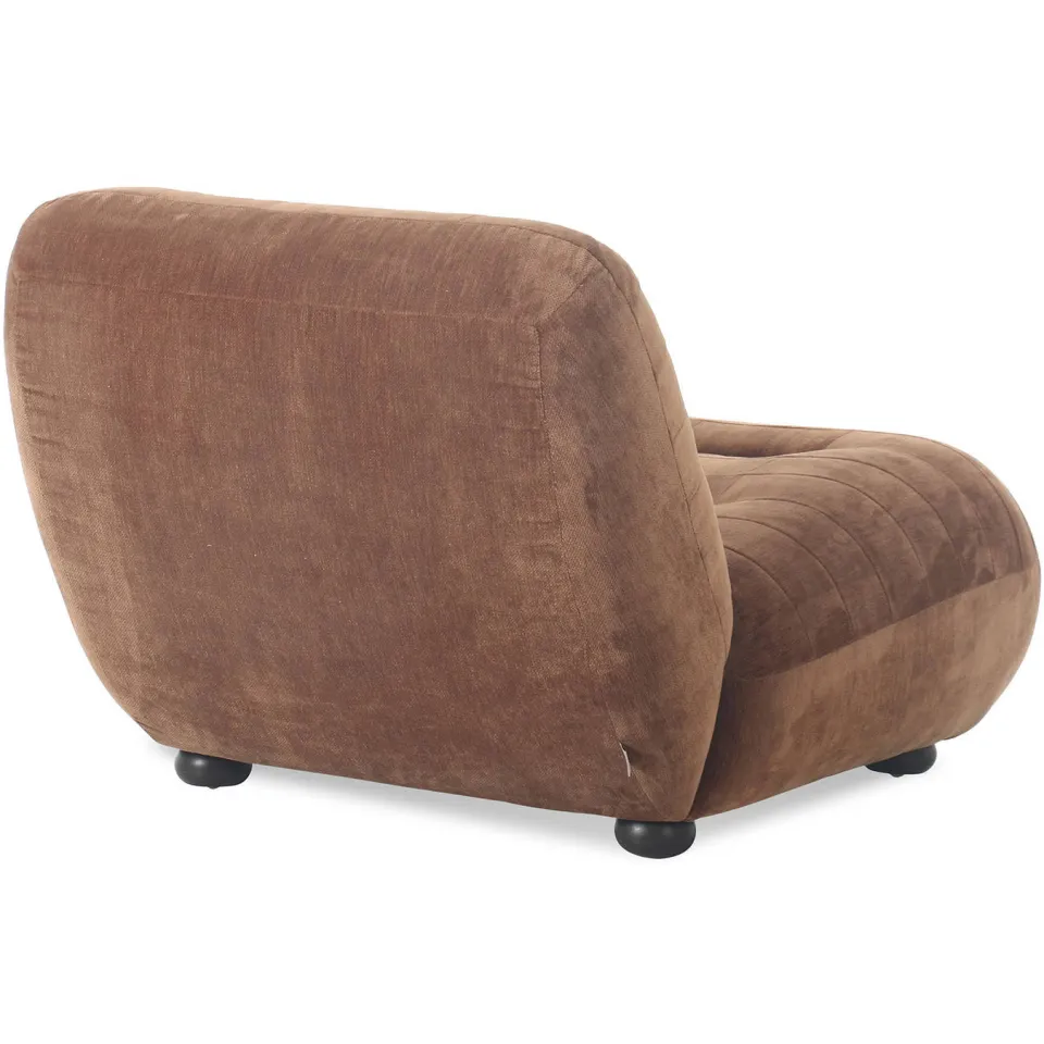 Dutchbone Wyatt Fauteuil Velours Cognac Bruin, foto 4