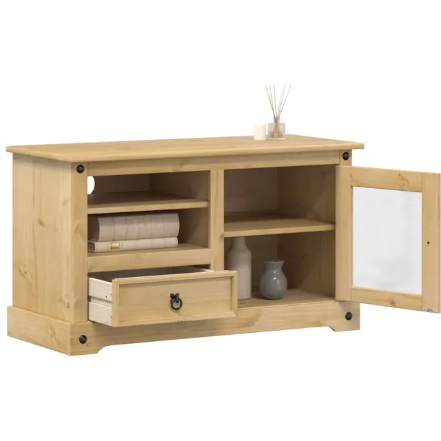 vidaXL Tv-meubel Corona 100x45x58 cm massief grenenhout Bruin