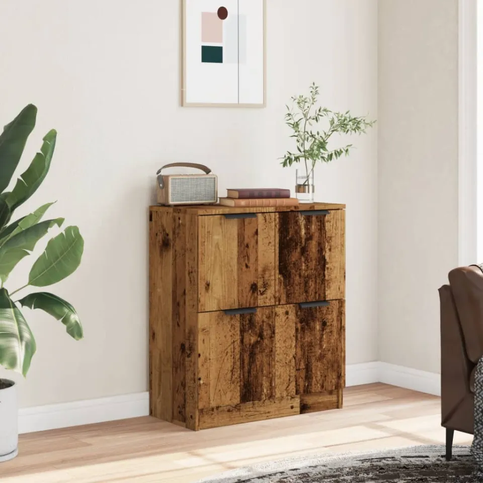 vidaXL Dressoir 60x30x70 cm bewerkt hout oud houtkleurig bruin, foto 2