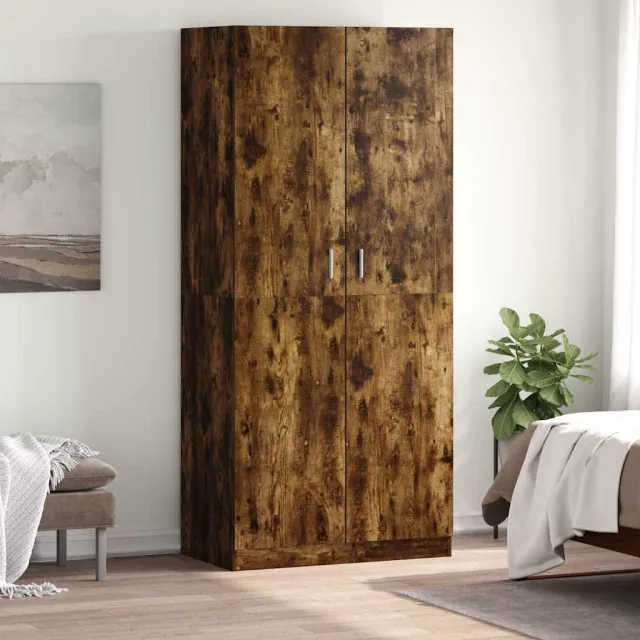 vidaXL Kledingkast 90x52x200 cm bewerkt hout gerookt eikenkleurig, foto 2