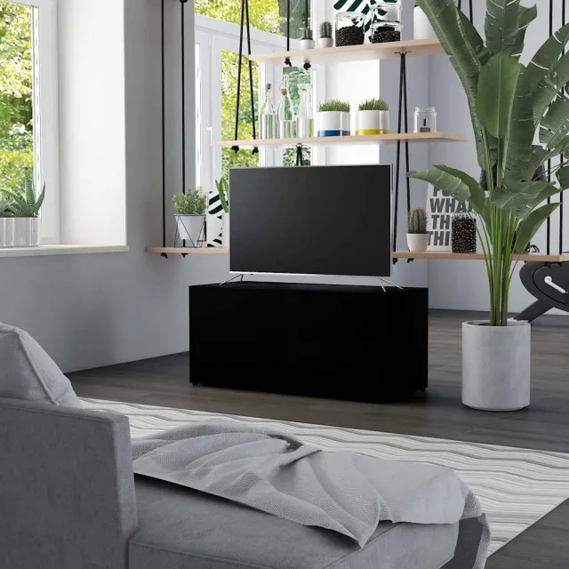 vidaXL Tv-meubel 80x34x36 cm bewerkt hout zwart, foto 2