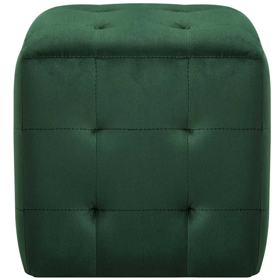 vidaXL Poef 2 st 30x30x30 cm fluweel groen, foto 4
