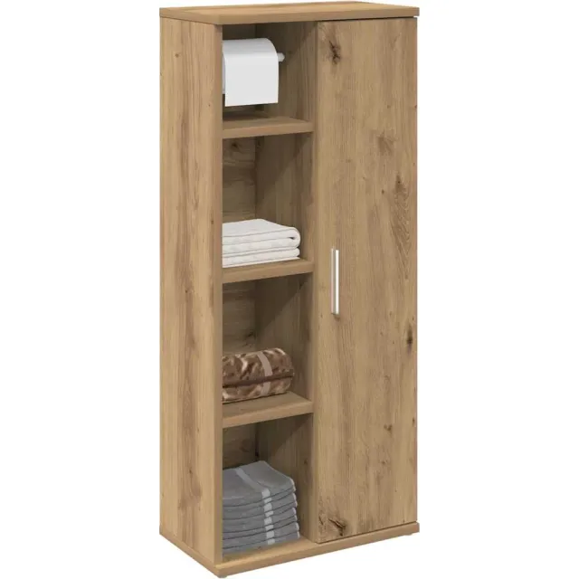 vidaXL Badkamerkast met rolhouder 39x22x90 cm artisanaal eikenkleur Bruin