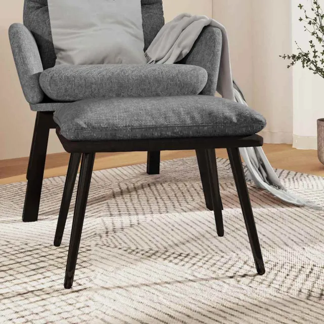 vidaXL Voetenbank 45x29,5x35 cm stof en kunstleer lichtgrijs grijs, foto 2