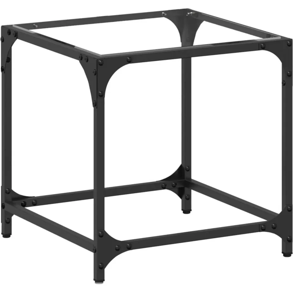 vidaXL Salontafel met transparant glazen blad 40x40x40 cm staal transparent, foto 3
