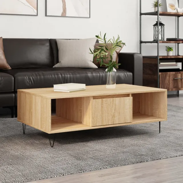 vidaXL Salontafel 104x60x35 cm bewerkt hout sonoma eikenkleurig, foto 2