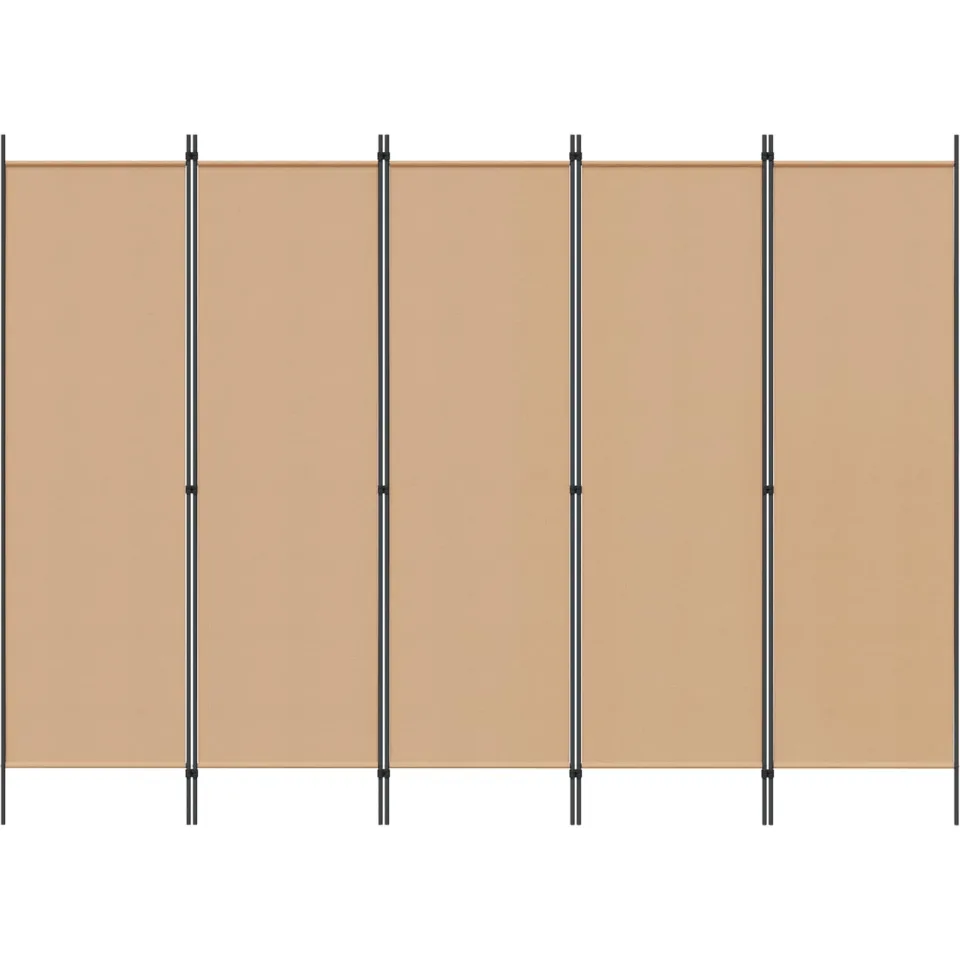 vidaXL 5-Panel Room Divider Beige 250 x 180 cm Stof, foto 3