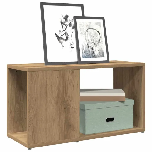 vidaXL Tv-meubel 60x24x32 cm bewerkt hout artisanaal eikenkleur Bruin