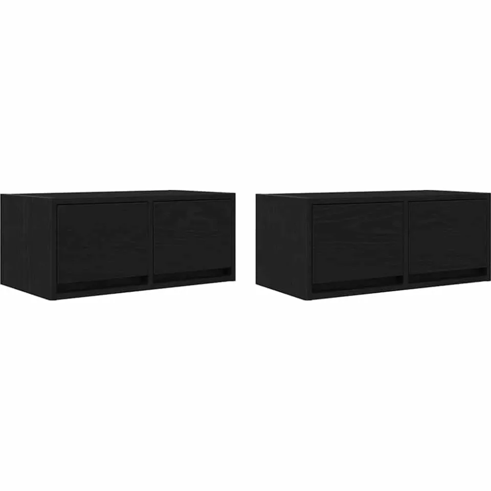 vidaXL Tv-kasten 60x31x25,5 cm spaanplaat zwart eikenkleurig, foto 3