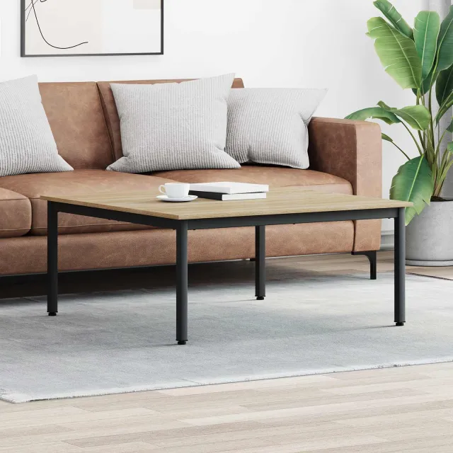 vidaXL Salontafel Sonoma Eiken 100 x 100 x 45 cm Bewerkt hout Grijs