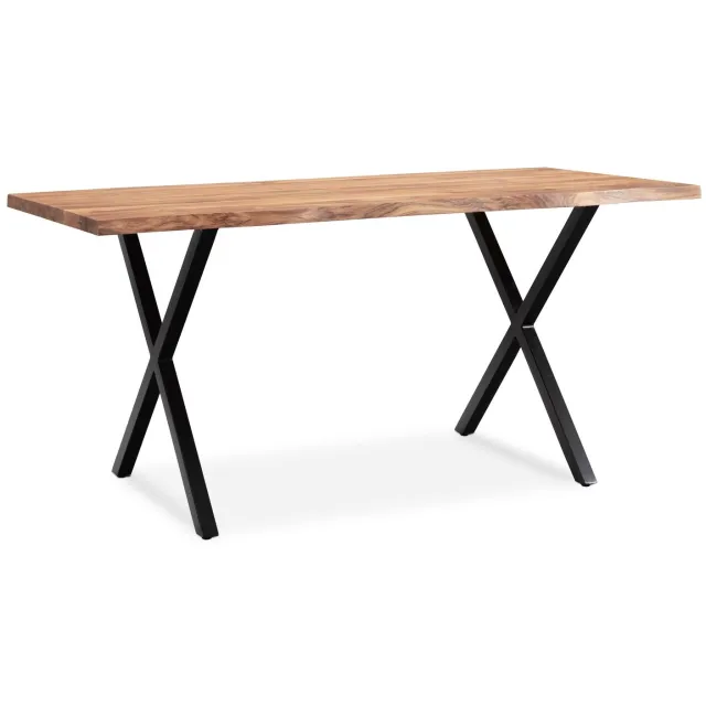 Cosmo Casa Eettafel - Massief acaciahout - IJzeren onderstel - 120 x 60 x 76 cm Bruin