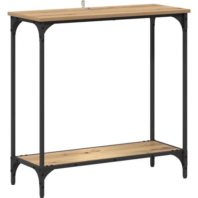 vidaXL Wandtafel - artisanaal - eikenkleurig - 75 - x - 30.5 - x - 75 - cm Artisanaal eikenkleurig