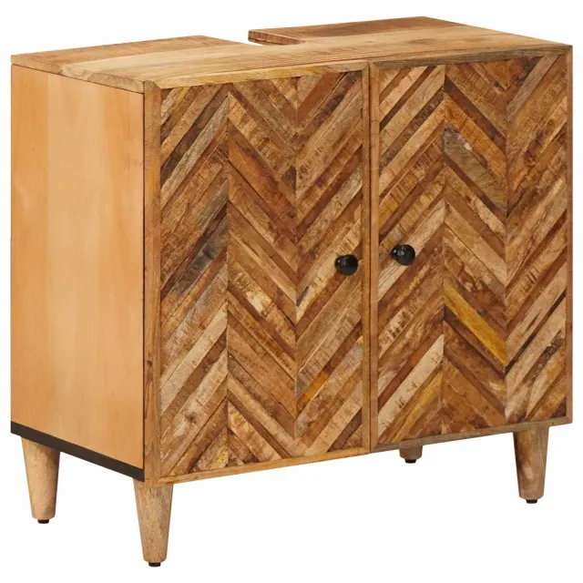 vidaXL Badkamerkastenset 2 st 62 x 33 x 58 cm Massief Mango Hout bruin, foto 3