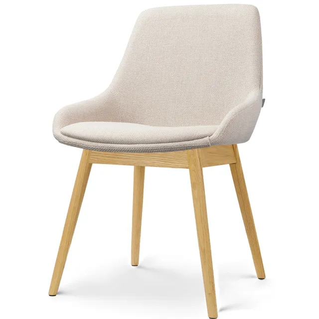 Nolon Nio-Isa eetkamerstoel beige - houten onderstel