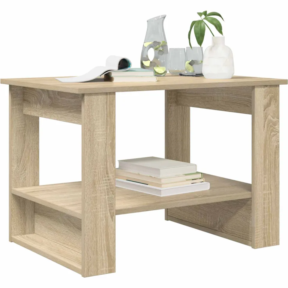 vidaXL Salontafel Sonoma Eiken 72 x 50 x 50 cm Bewerkt hout, foto 2