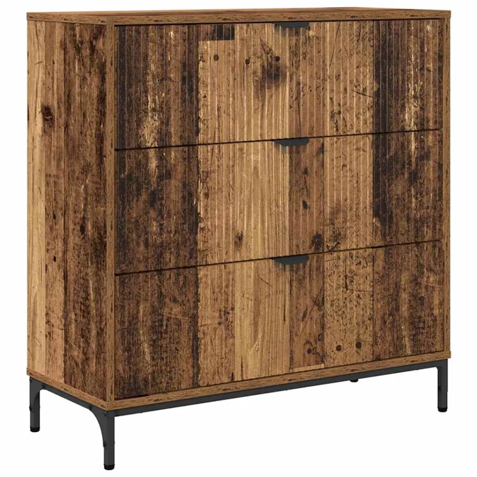 vidaXL Dressoir Oudhout 79,5 x 33 x 82 cm Bewerkt hout bruin, foto 3