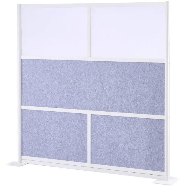 Vevor Scheidingswand, Privacyscherm, 1 Stuk, 178 X 178 cm, Modulaire Ruimteverdeler, Pet-Werkplekscheidingswand met Acrylvenster, Wandscherm, Vrijstaande Paravent, Ideaal voor Kantoorbibliotheek Doorzichtige kleur