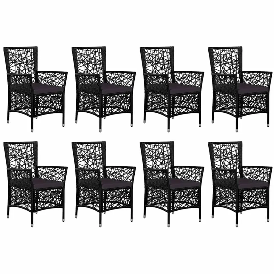 vidaXL 9-delige Tuinset poly rattan zwart, foto 3